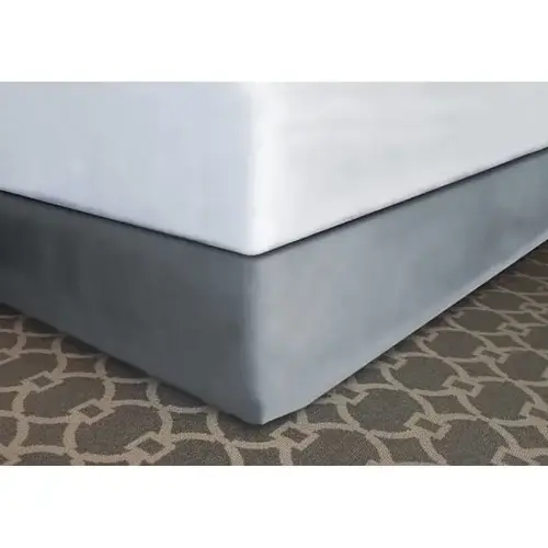 Designer Decor Bed Skirt Pewter Polyester K 76x80x14" - pack of 12 Designer Decor Bed Skirt Pewter Polyester K 76x80x14" - pack of 12