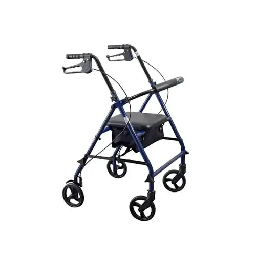 Steel Rollator With 6" Wheels - Blue Steel Rollator With 6" Wheels - Blue