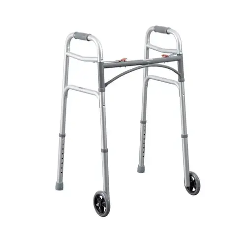 Junior 2 Button Folding Walker With 5" Wheels Junior 2 Button Folding Walker With 5" Wheels