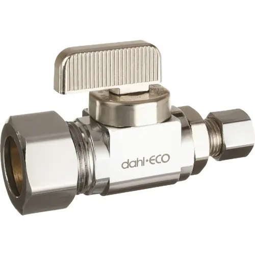 5/8 In. OD Comp (1/2 In. Nom.) x 1/4 In. OD Comp Straight Plated Supply Stop 5/8 In. OD Comp (1/2 In. Nom.) x 1/4 In. OD Comp Straight Plated Supply Stop