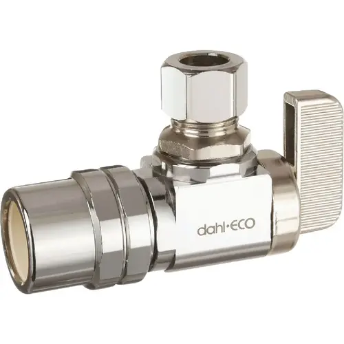 1/2 In. Fem CPVC x 3/8 In. OD Comp Angle Plated Supply Stop 1/2 In. Fem CPVC x 3/8 In. OD Comp Angle Plated Supply Stop