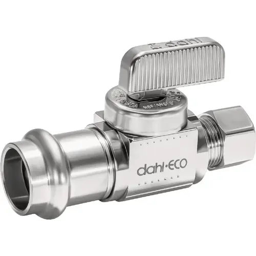 1/2 In. Female Press x 3/8 In. OD Comp Straight Plated Supply Stop 1/2 In. Female Press x 3/8 In. OD Comp Straight Plated Supply Stop