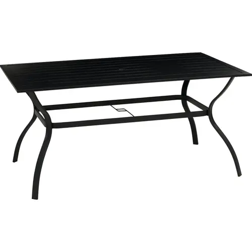 Outdoor Expressions Windsor 60 In. x 38 In. Rectangle Patio Table Black Outdoor Expressions Windsor 60 In. x 38 In. Rectangle Patio Table Black