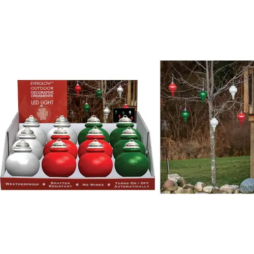 9 In. Shatter Resistant LED Outdoor Finial Christmas Ornament 9 In. Shatter Resistant LED Outdoor Finial Christmas Ornament