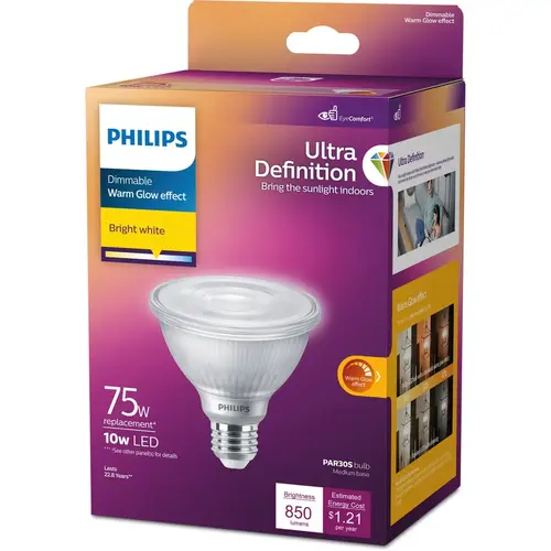 Ultra Definition 75W Equivalent Bright White PAR30S Medium Dimmable LED Floodlight Light Bulb Ultra Definition 75W Equivalent Bright White PAR30S Medium Dimmable LED Floodlight Light Bulb