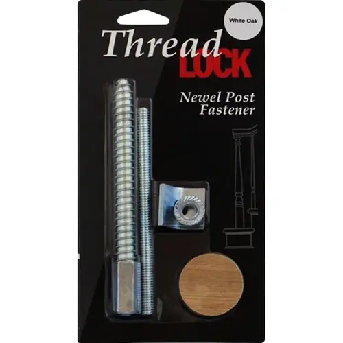 ThreadLOCK Newel Post Fastener with White Oak Wood Plug ThreadLOCK Newel Post Fastener with White Oak Wood Plug