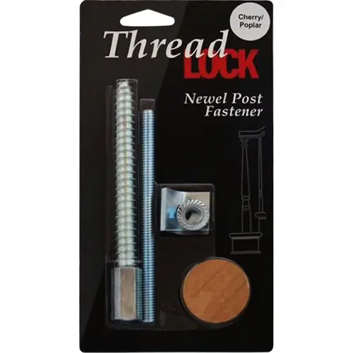ThreadLOCK Newel Post Fastener with Reversible Cherry/Poplar Wood Plug ThreadLOCK Newel Post Fastener with Reversible Cherry/Poplar Wood Plug