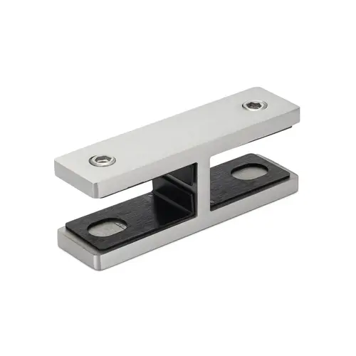 Glass to Glass Connector Square 180 degree 11/16-3/4" Glass - Brushed Stainless Glass to Glass Connector Square 180 degree 11/16-3/4" Glass - Brushed Stainless