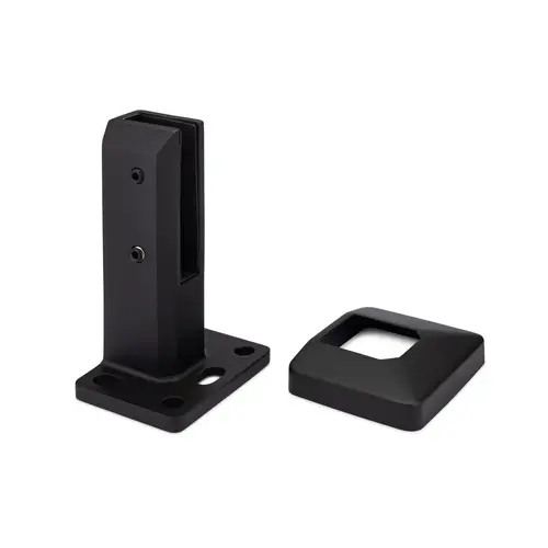 Spigot Surface Mount Adjustable End - Right - With Cover Plate 3/8" - 1/2" Glass - Matte Black Spigot Surface Mount Adjustable End - Right - With Cover Plate 3/8" - 1/2" Glass - Matte Black