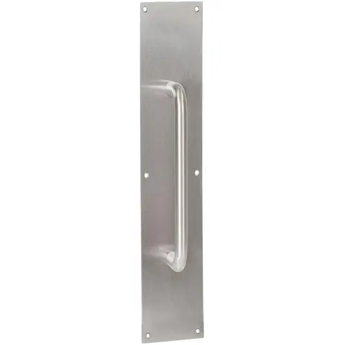 1017-3B.630 4" x 16" Pull Plate with 8" CTC Pull - Stainless Steel 1017-3B.630 4" x 16" Pull Plate with 8" CTC Pull - Stainless Steel