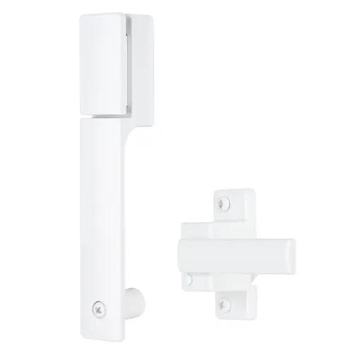 Alto Contemporary Push Button Latch, White Alto Contemporary Push Button Latch, White