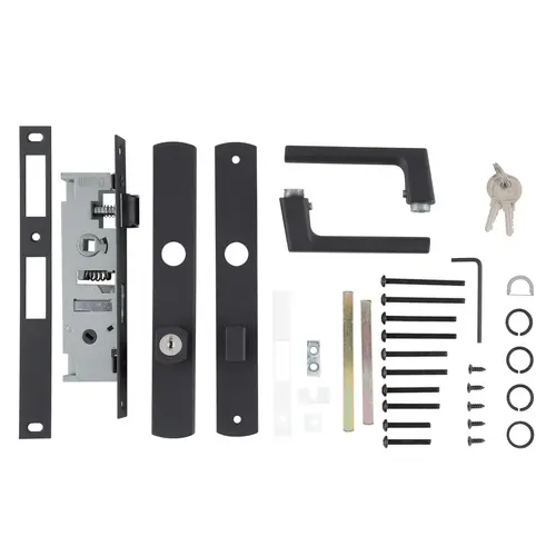 Ventana Contemporary Keyed Mortise Leverset, Matte Black Ventana Contemporary Keyed Mortise Leverset, Matte Black