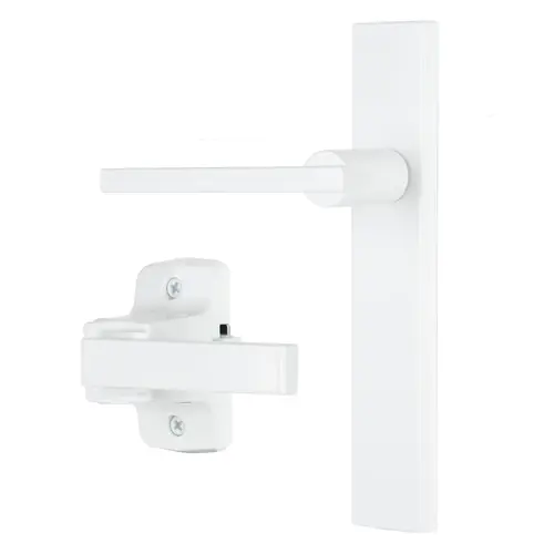 Altura Contemporary Lever Latch with Decorative Plate, White Altura Contemporary Lever Latch with Decorative Plate, White