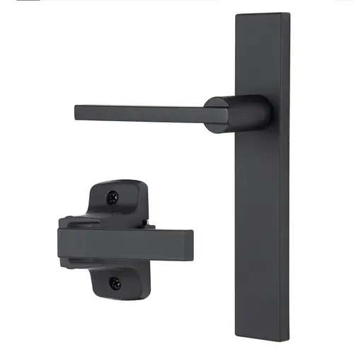 Altura Contemporary Lever Latch with Decorative Plate, Matte Black Altura Contemporary Lever Latch with Decorative Plate, Matte Black