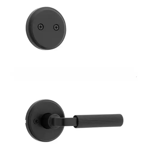 Dummy Interior Mirada Reeded Pattern Lever with Traditional Round Rose Trim Matte Black Finish Dummy Interior Mirada Reeded Pattern Lever with Traditional Round Rose Trim Matte Black Finish