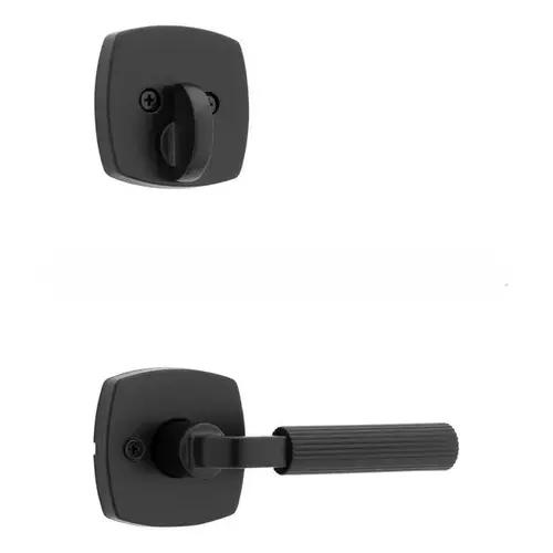 Single Cylinder Interior Mirada Reeded Pattern Lever with Soft Modern Midtown Rose Trim Matte Black Finish Single Cylinder Interior Mirada Reeded Pattern Lever with Soft Modern Midtown Rose Trim Matte Black Finish