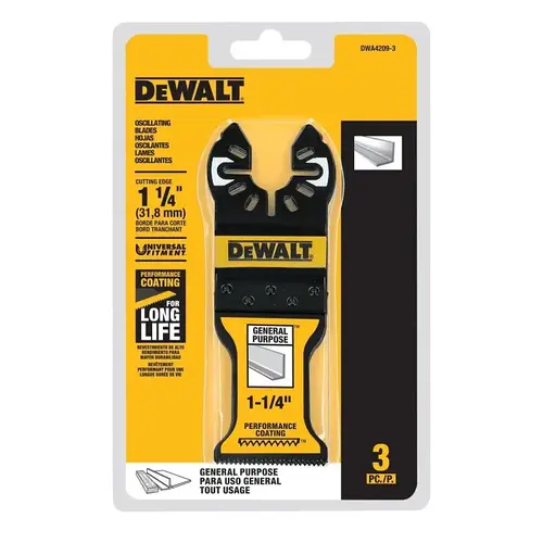 DEWALT Oscillating Tool Blade Set, 1-1/4 in, Bi-Metal DEWALT Oscillating Tool Blade Set, 1-1/4 in, Bi-Metal