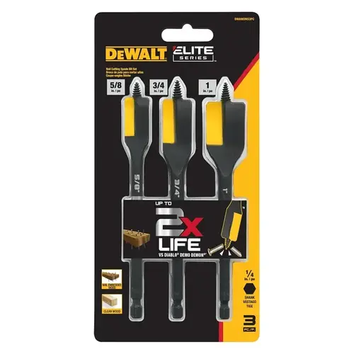 DEWALT ELITE Series Nail Cutting Spade Bit Set, 3-Piece, Steel DEWALT ELITE Series Nail Cutting Spade Bit Set, 3-Piece, Steel