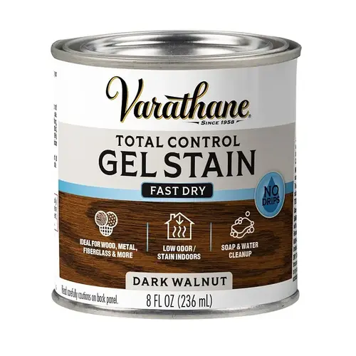 Varathane Total Control Stain, Dark Walnut, Gel, Paste, 1/2 pt Varathane Total Control Stain, Dark Walnut, Gel, Paste, 1/2 pt