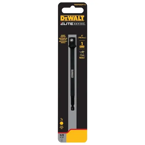 DEWALT ELITE Series Socket Adapter, 1/4 in Drive, Square Drive, 6 in L DEWALT ELITE Series Socket Adapter, 1/4 in Drive, Square Drive, 6 in L