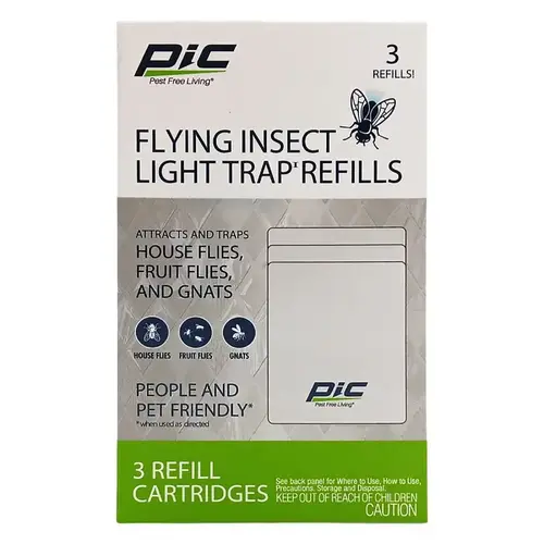 PIC Flying Insect Light Trap Refill, Pellet, 3-1/2 in W Trap, Clear - pack of 3 PIC Flying Insect Light Trap Refill, Pellet, 3-1/2 in W Trap, Clear - pack of 3
