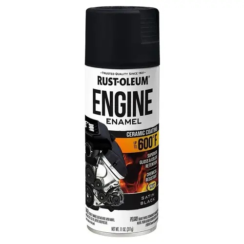 Rust-Oleum Engine Enamel, 11 oz, Liquid, Satin Black Rust-Oleum Engine Enamel, 11 oz, Liquid, Satin Black