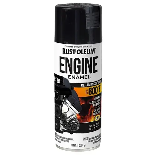 Rust-Oleum Engine Enamel, 11 oz, Liquid, Gloss Black Rust-Oleum Engine Enamel, 11 oz, Liquid, Gloss Black