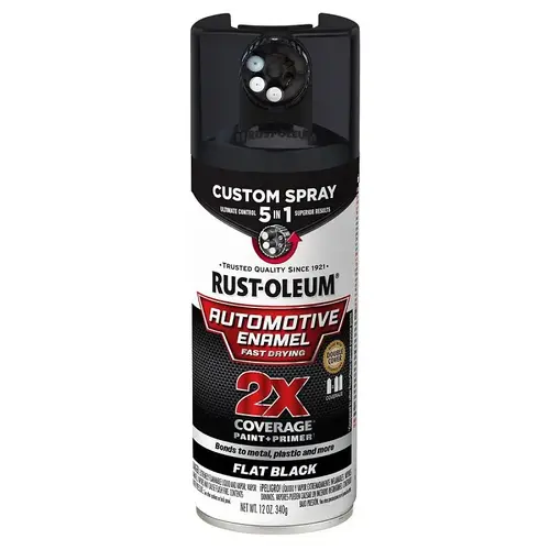 AUTO ENML SPRAY FLAT BLK 12OZ AUTO ENML SPRAY FLAT BLK 12OZ