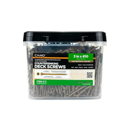 Camo Deck Screw, #10 Thread, 3 in L, Coarse Thread, Countersink Head, Star Drive, Type 17 Slash Point Camo Deck Screw, #10 Thread, 3 in L, Coarse Thread, Countersink Head, Star Drive, Type 17 Slash Point