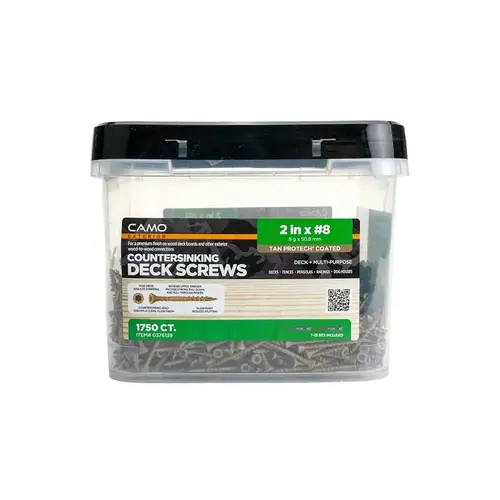 Camo Deck Screw, #8 Thread, 2 in L, Coarse Thread, Countersink Head, Star Drive, Type 17 Slash Point Camo Deck Screw, #8 Thread, 2 in L, Coarse Thread, Countersink Head, Star Drive, Type 17 Slash Point