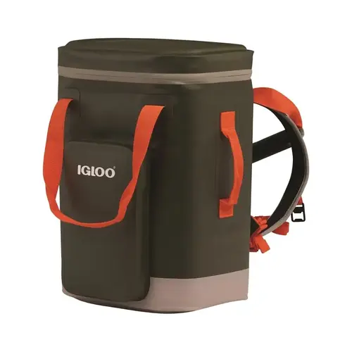 Igloo Trailmate 32 Series Backpack Cooler, 32 Cans Capacity, EVA/Polyester, Deep Oil Green/Safety Orange/Sandstone Igloo Trailmate 32 Series Backpack Cooler, 32 Cans Capacity, EVA/Polyester, Deep Oil Green/Safety Orange/Sandstone