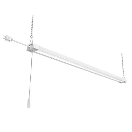 ETI SH Series Shop Light, 120 V, 42 W, LED Lamp, 4200 Lumens, 4000 K Color Temp, Plastic Fixture, White ETI SH Series Shop Light, 120 V, 42 W, LED Lamp, 4200 Lumens, 4000 K Color Temp, Plastic Fixture, White