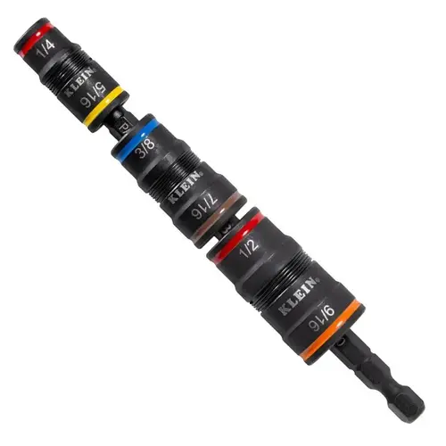 Klein Tools Impact Flip Socket Set, Steel, Manganese Phosphate, Specifications: 1/4 in Drive Size Klein Tools Impact Flip Socket Set, Steel, Manganese Phosphate, Specifications: 1/4 in Drive Size
