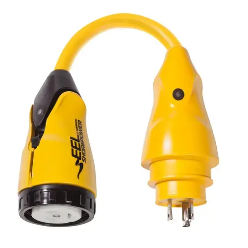 Marinco EEL Shore Power Pigtail Adapter, 30 Amp 125V Male to 50 Amp 125V Female Marinco EEL Shore Power Pigtail Adapter, 30 Amp 125V Male to 50 Amp 125V Female