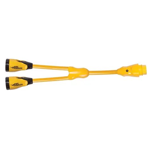 Marinco EEL Shore Power Y Adapter, 50 Amp 125/250V Male to 50 Amp 125V Females Marinco EEL Shore Power Y Adapter, 50 Amp 125/250V Male to 50 Amp 125V Females