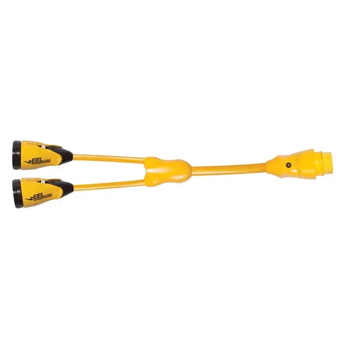 Marinco EEL Shore Power Y Adapter, 50 Amp 125/250V Male to 30 Amp 125V Females Marinco EEL Shore Power Y Adapter, 50 Amp 125/250V Male to 30 Amp 125V Females