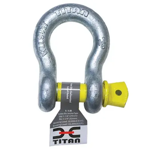Bow (Anchor) Shackle, Bail: 1/2", Pin Diameter: 5/8", MWL: 4400 lb. Bow (Anchor) Shackle, Bail: 1/2", Pin Diameter: 5/8", MWL: 4400 lb.