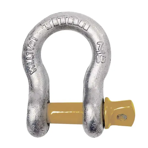 Bow (Anchor) Shackle, Bail: 1 1/4", Pin Diameter: 1 3/8", MWL: 26,400 lb. Bow (Anchor) Shackle, Bail: 1 1/4", Pin Diameter: 1 3/8", MWL: 26,400 lb.