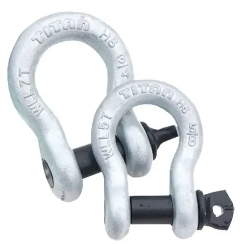 Galvanized Bow (Anchor) HS Shackle, Bail: 5/8", Pin Diameter: 3/4", MWL: 11,000 lb. Galvanized Bow (Anchor) HS Shackle, Bail: 5/8", Pin Diameter: 3/4", MWL: 11,000 lb.