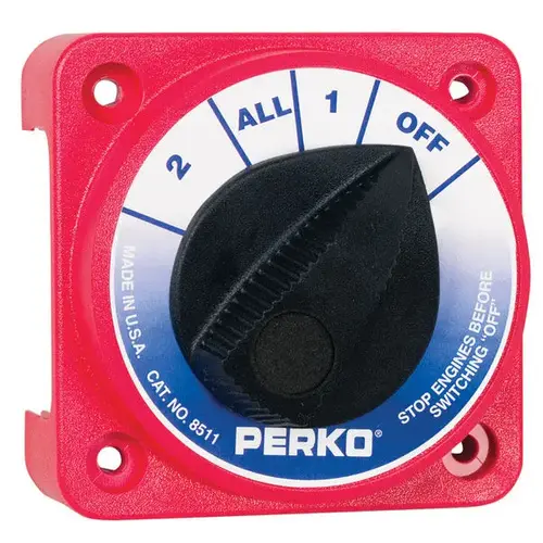 PERKO Compact Medium Duty Battery Selector Switch Red PERKO Compact Medium Duty Battery Selector Switch Red