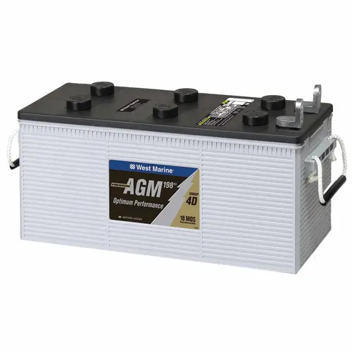 L-Terminal Group 4D Dual Purpose Marine AGM Battery, 198 Amp Hours, 1110 Cold Cranking Amps, 1420 Marine Cranking Amps, 380 Reserve Minutes L-Terminal Group 4D Dual Purpose Marine AGM Battery, 198 Amp Hours, 1110 Cold Cranking Amps, 1420 Marine Cranking Amps, 380 Reserve Minutes