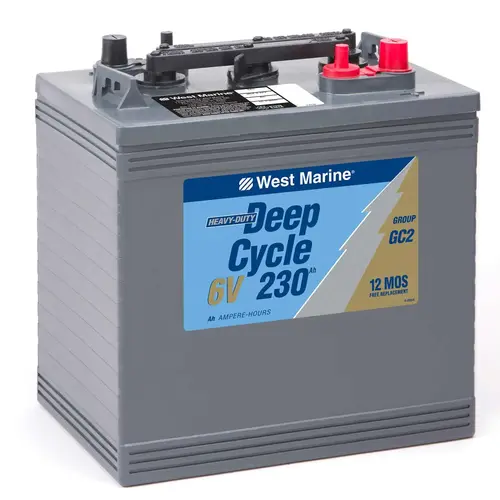 6V Group GC2 Deep Cycle Marine Battery, 230 Amp Hours, 780 Cold Cranking Amps, 975 Marine Cranking Amps, 448 Reserve Minutes 6V Group GC2 Deep Cycle Marine Battery, 230 Amp Hours, 780 Cold Cranking Amps, 975 Marine Cranking Amps, 448 Reserve Minutes