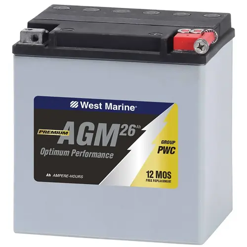 WEST MARINE WMETX 30LA Personal Watercraft AGM Battery for Jet Skis, 26 ...