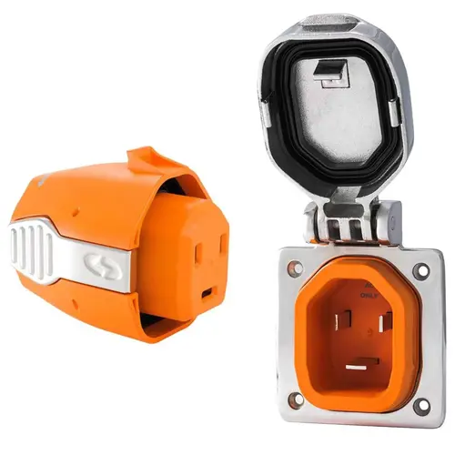 Combo Inlet & Connector, 50A 125/250V, Stainless Steel Combo Inlet & Connector, 50A 125/250V, Stainless Steel