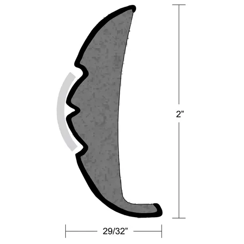 Rigid Vinyl Flex-Core Rub Rail, 2" X 29/32" White Rigid Vinyl Flex-Core Rub Rail, 2" X 29/32" White