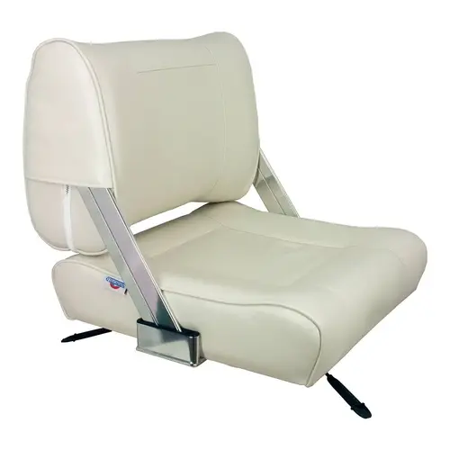 White Flip Back Seat with Slide Mount White Flip Back Seat with Slide Mount