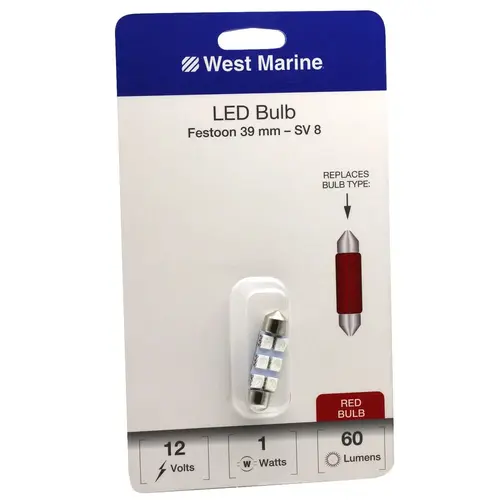 Festoon 39mm LED Bulb, Red Festoon 39mm LED Bulb, Red