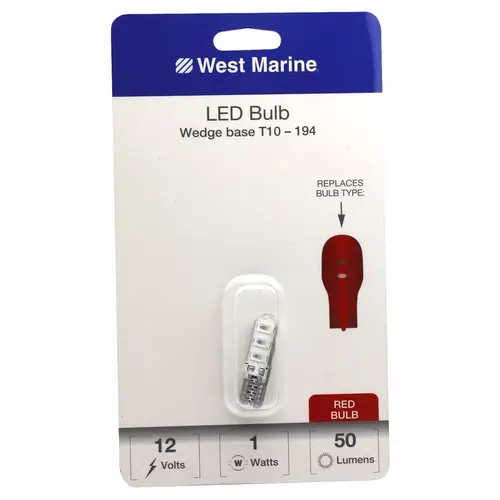 Wedge Base T10-194 LED Bulb, Red Wedge Base T10-194 LED Bulb, Red