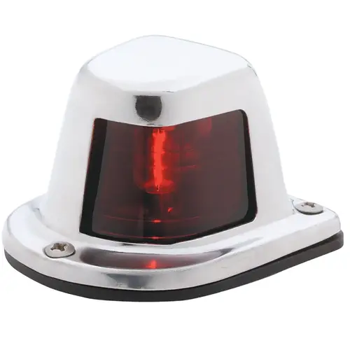 Deck Mount Port Navigation Light Red with Silver Housing Deck Mount Port Navigation Light Red with Silver Housing