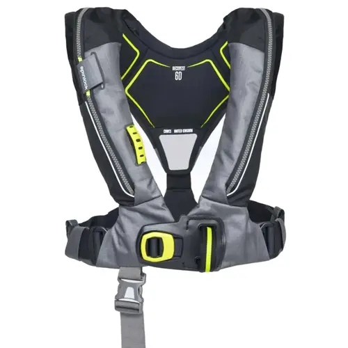 Automatic Inflatable DeckVest 6D with Harness Black Automatic Inflatable DeckVest 6D with Harness Black